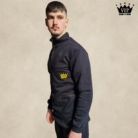 JEANS mikina VIPSK čierna so zlatou vyšívkou