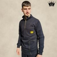 JEANS mikina VIPSK čierna so zlatou vyšívkou